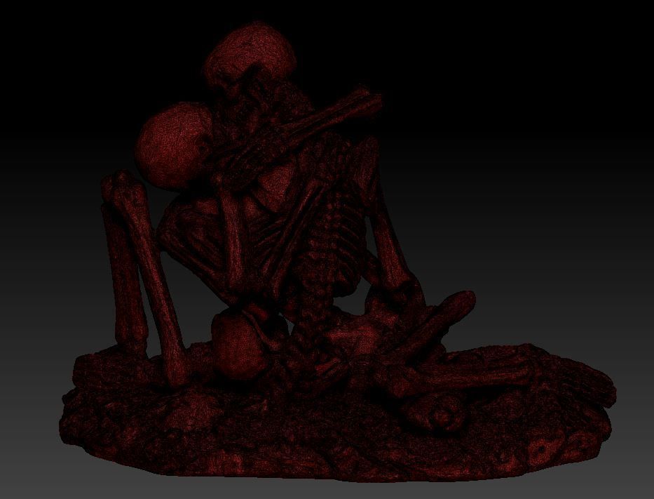 Kissing Skeletons Statue 3D print model_14