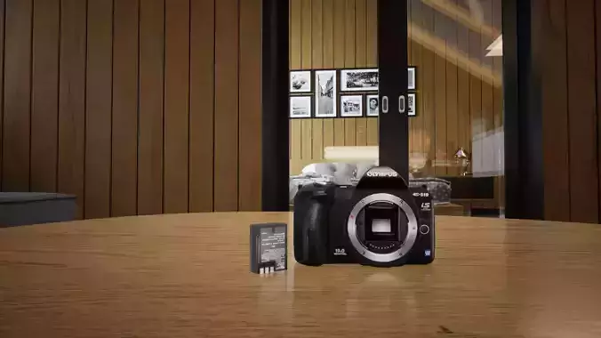 OLYMPUS E-510 DSLR Camera - Idle Low poly Model