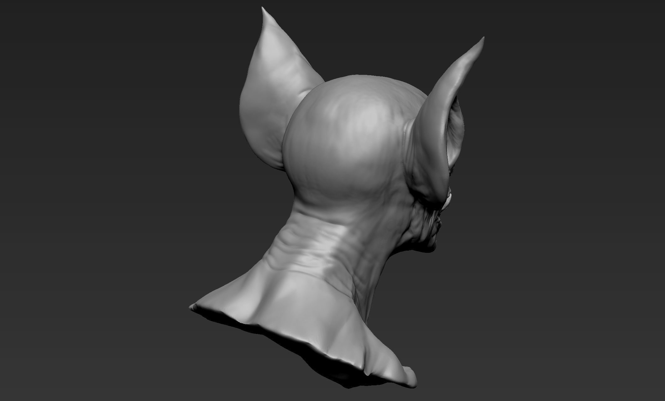 Bat Creature Bust 3D model_4