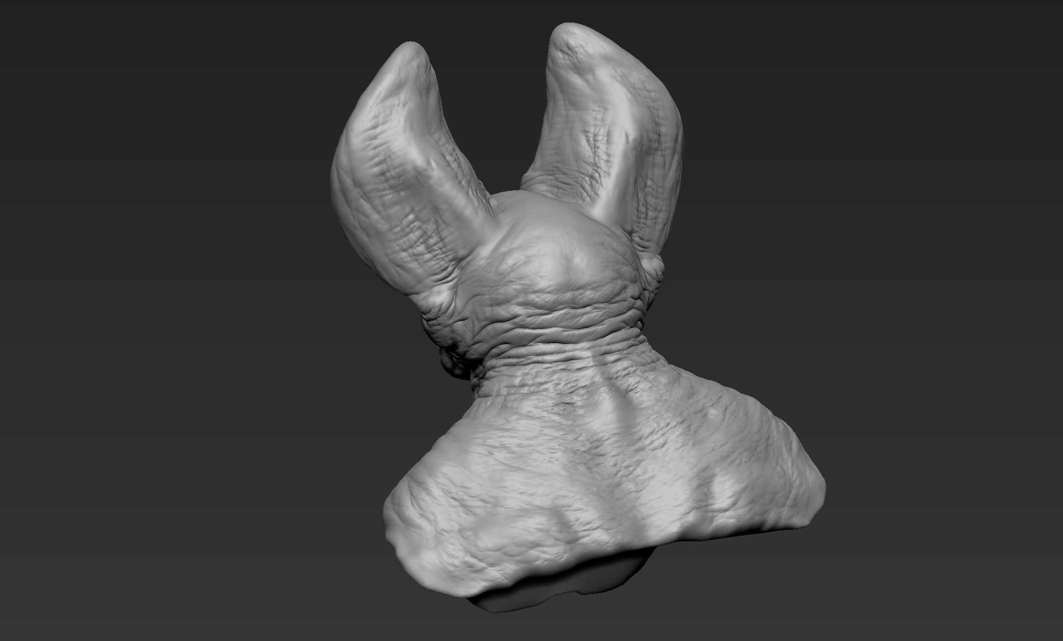 Bat Creature Bust 2 3D model_5