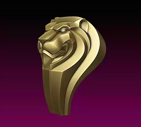 Lion Head Stylized 3D print model