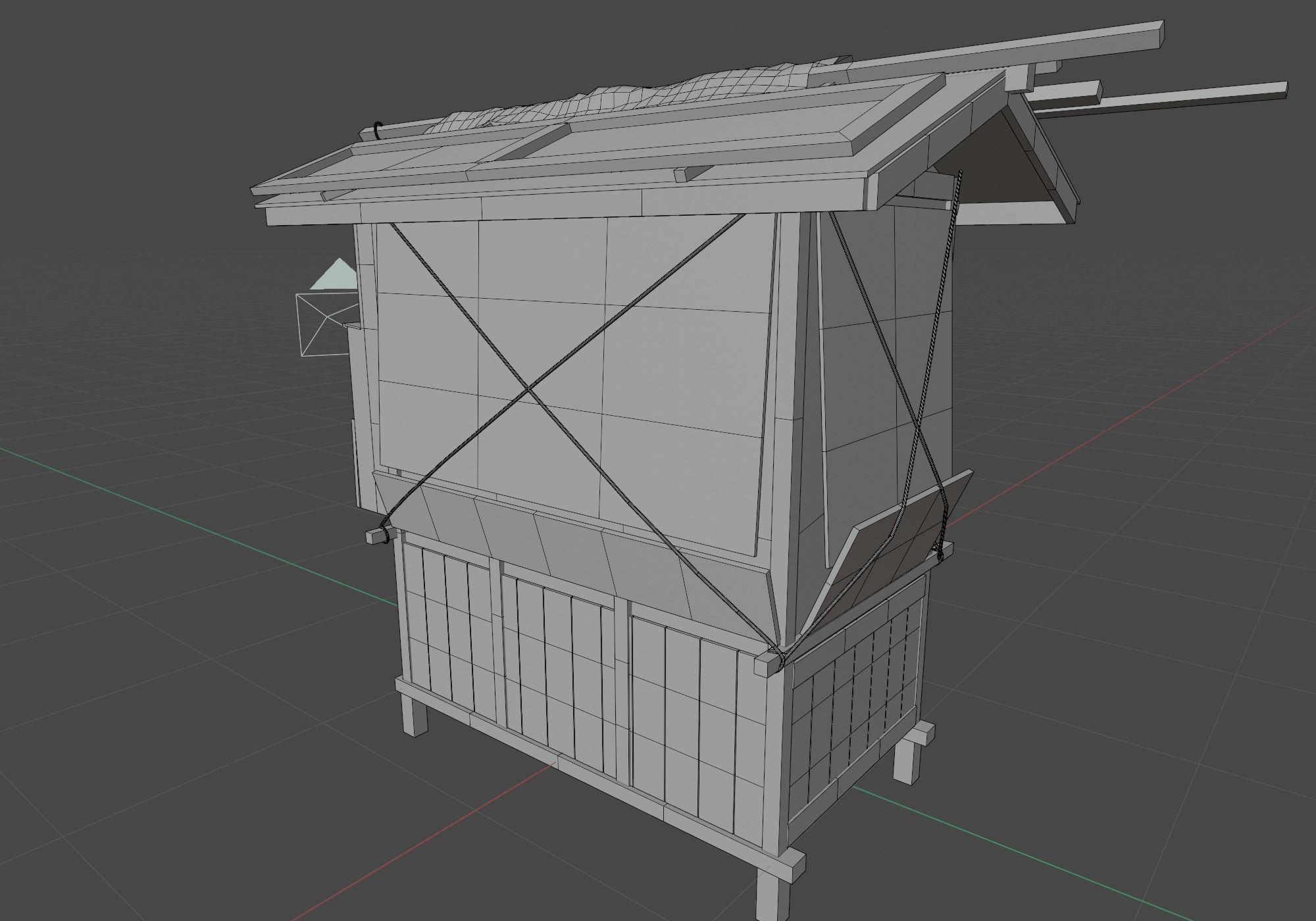 japanese closed food cart Low-poly 3D model_9