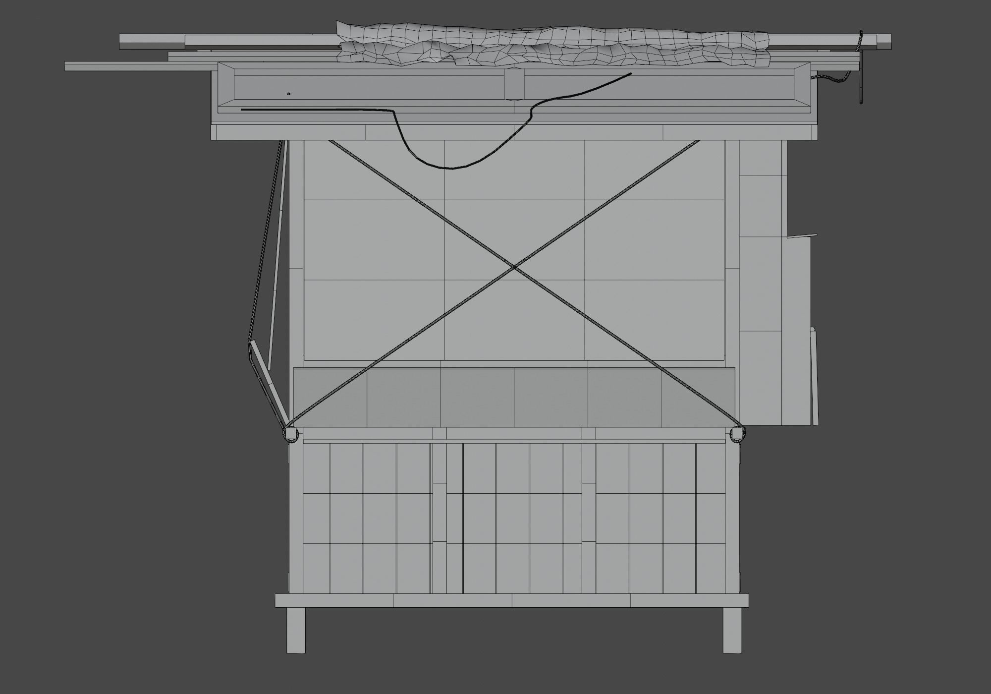 japanese closed food cart Low-poly 3D model_7