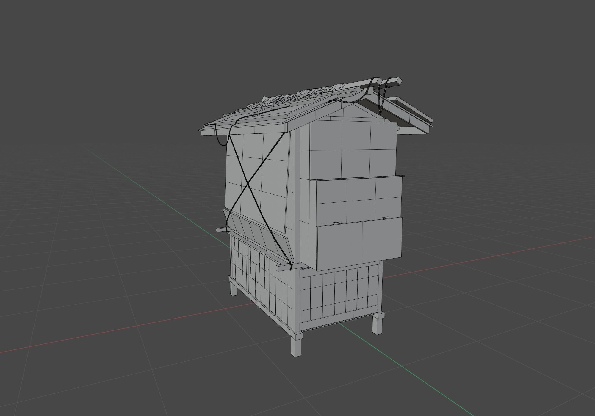 japanese closed food cart Low-poly 3D model_8