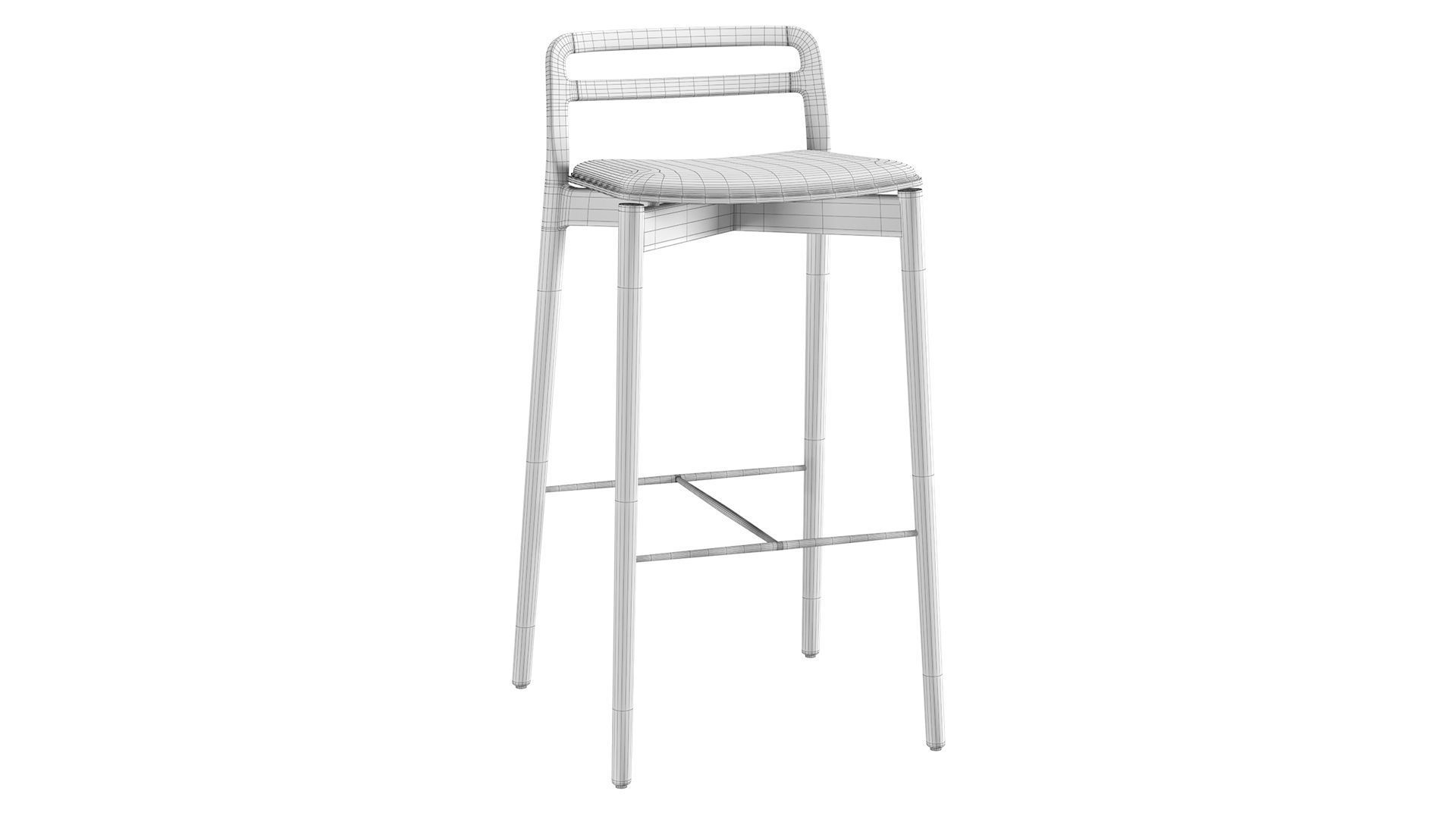 Cabin Bar Stool By VIPP 3D model_7