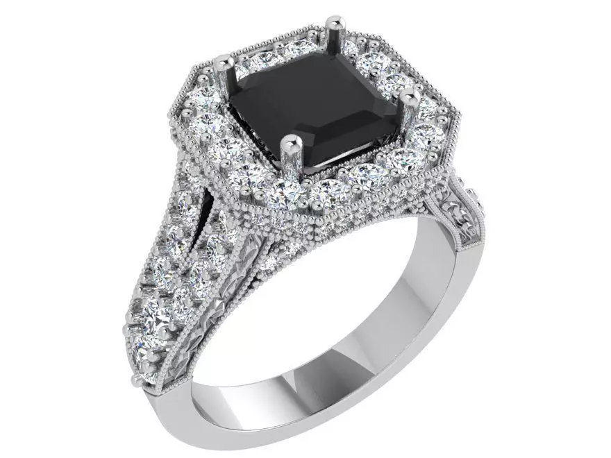 Flipped Over Cluster Ring 3479 3D print model 3D print model_0