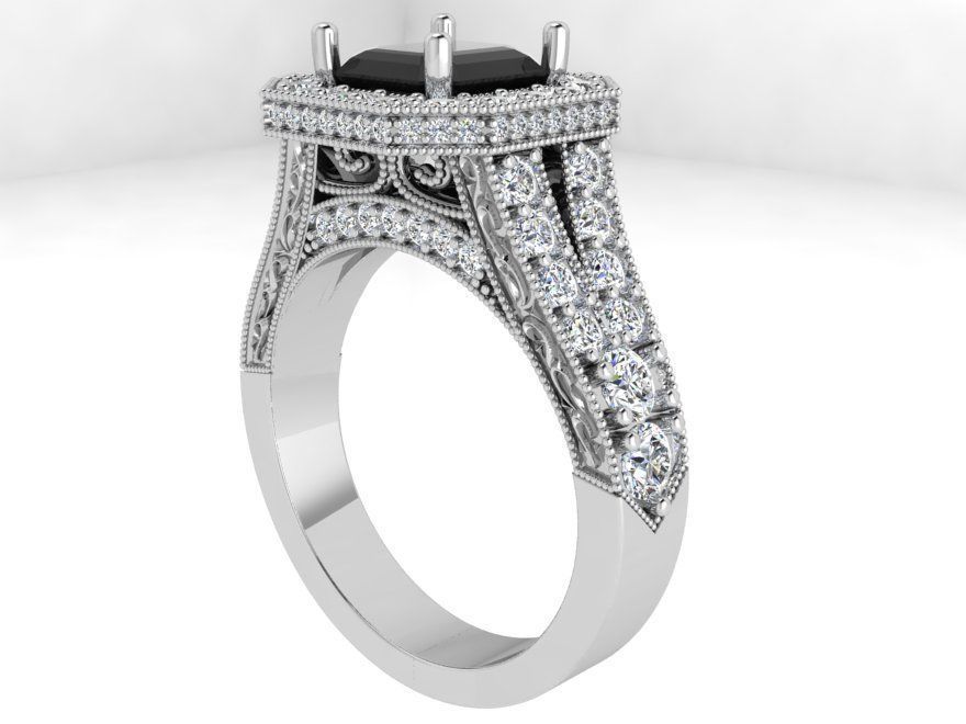 Flipped Over Cluster Ring 3479 3D print model 3D print model_2