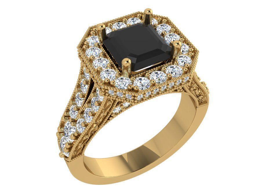 Flipped Over Cluster Ring 3479 3D print model 3D print model_1