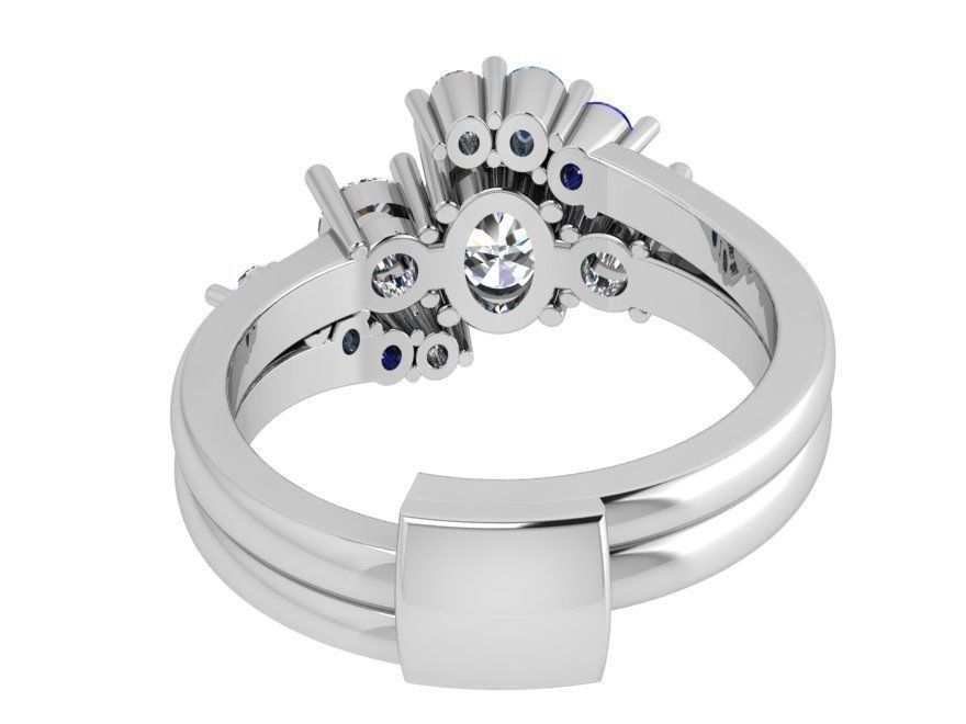  Turquoise and blue stones ring 3480 3D print model 3D print model_3