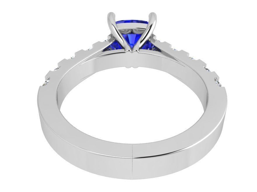 Cushion Cluster Sapphire Ring 3484 3D print model 3D print model_3