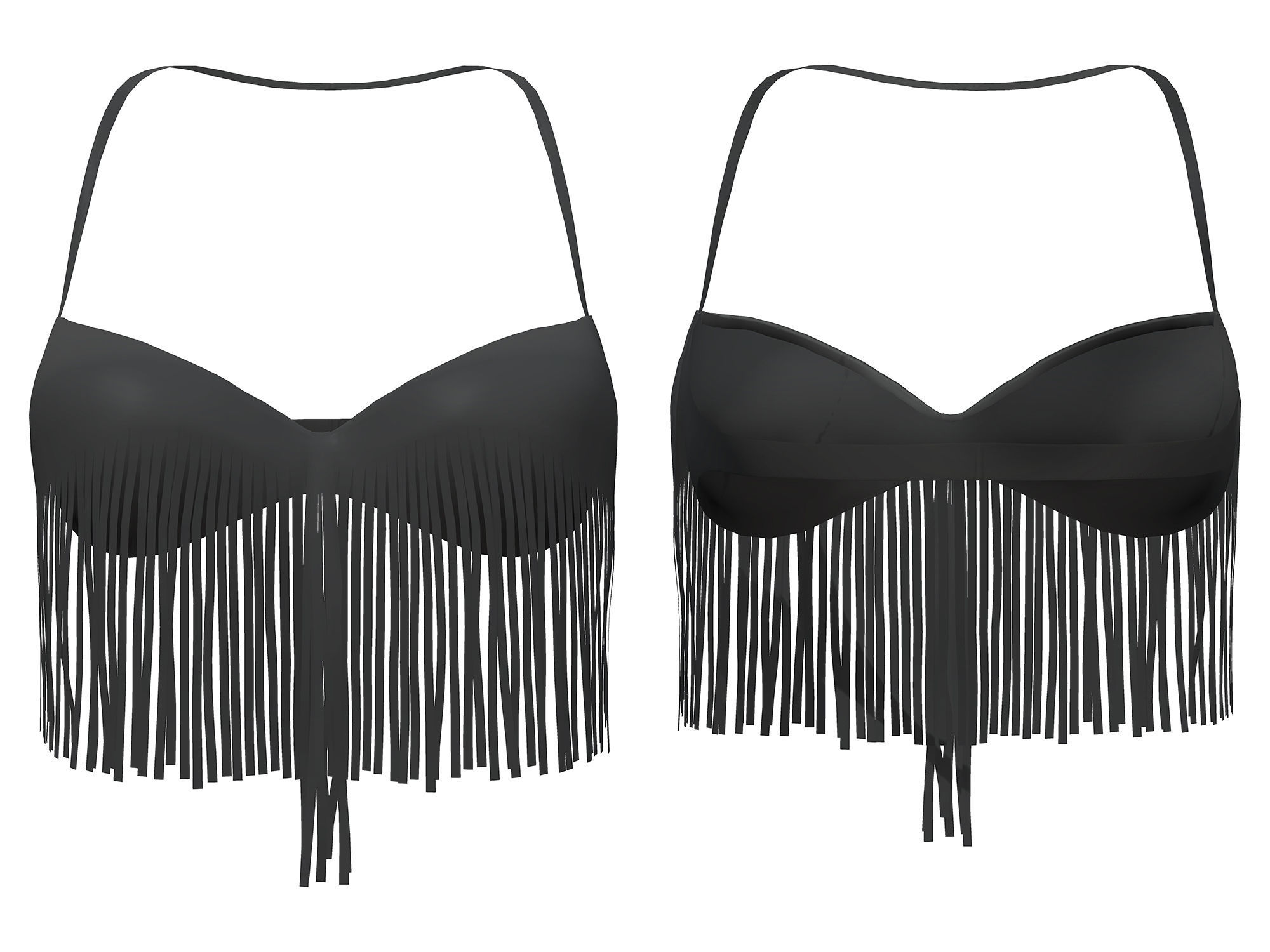 Black Cowgirl Style Fashion Outfit Hat Bracelet Top Pants Hat Low-poly 3D model_3