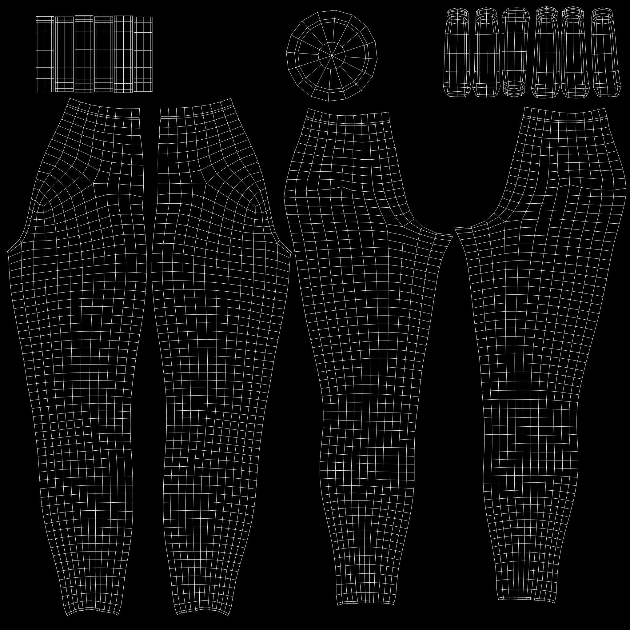 Black Cowgirl Style Fashion Outfit Hat Bracelet Top Pants Hat Low-poly 3D model_17