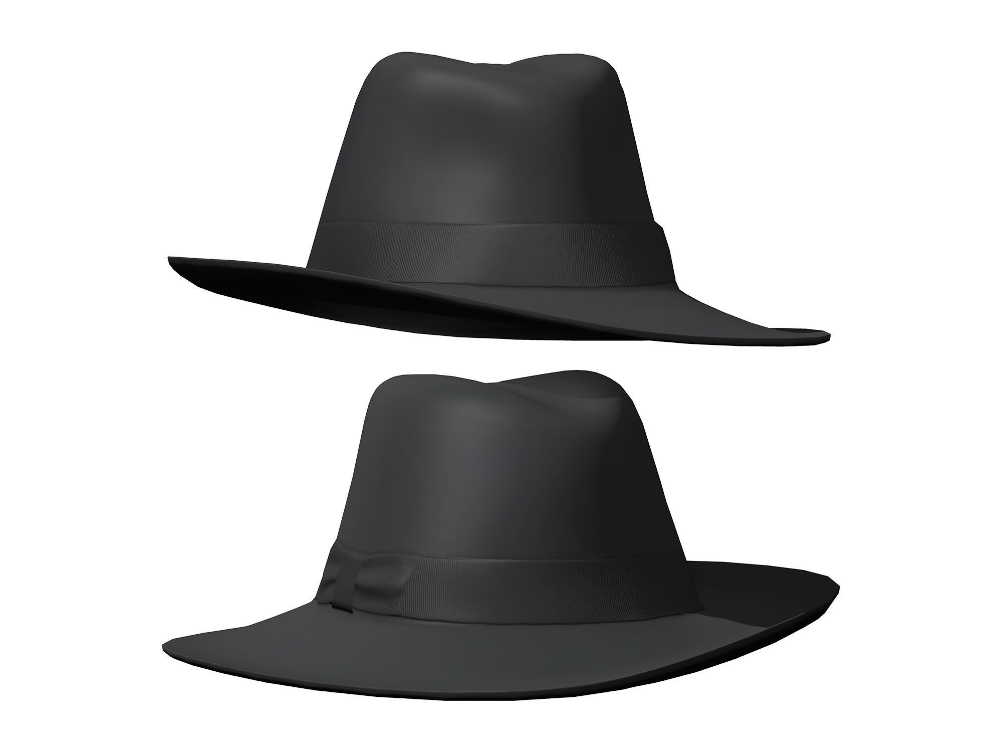 Black Cowgirl Style Fashion Outfit Hat Bracelet Top Pants Hat Low-poly 3D model_8