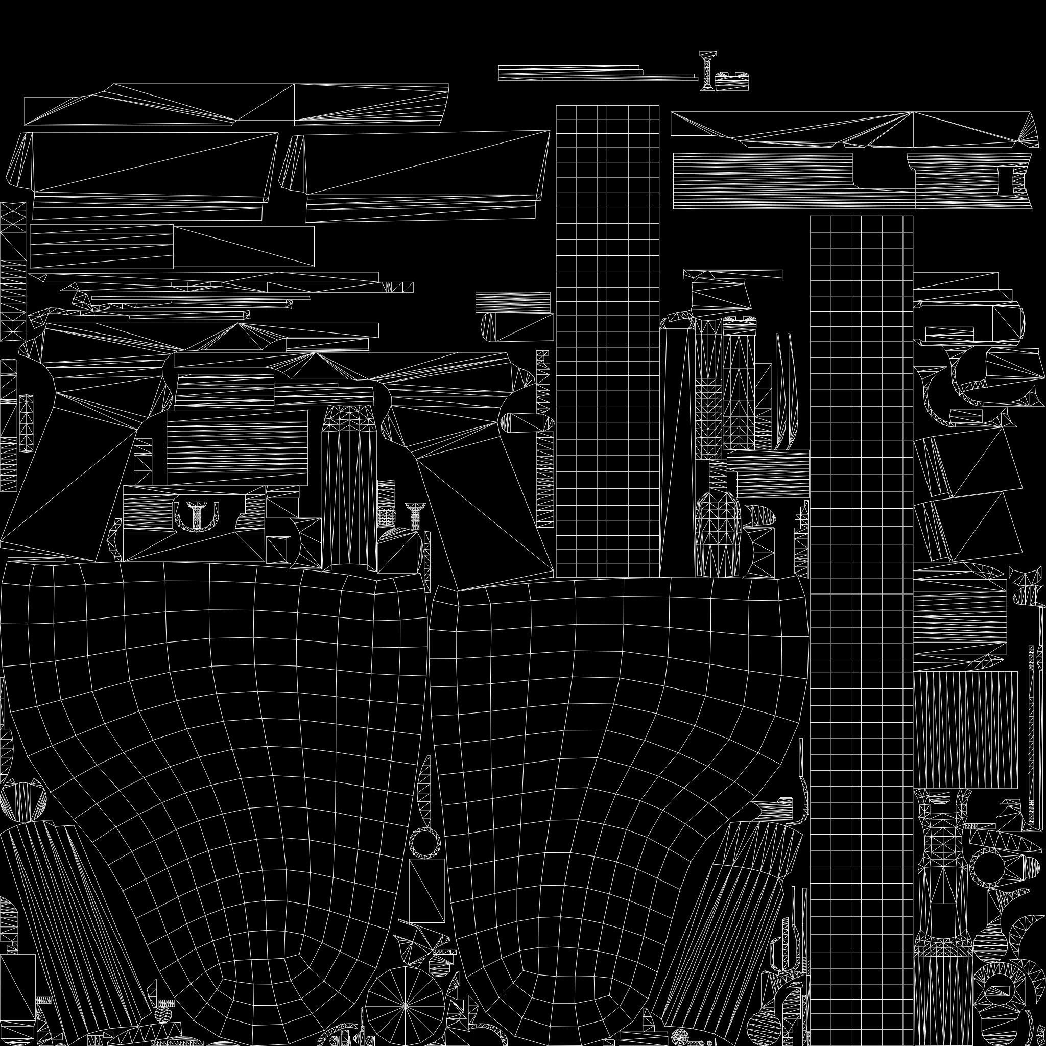 Black Leather Combat Rider Outfit Low-poly 3D model_12