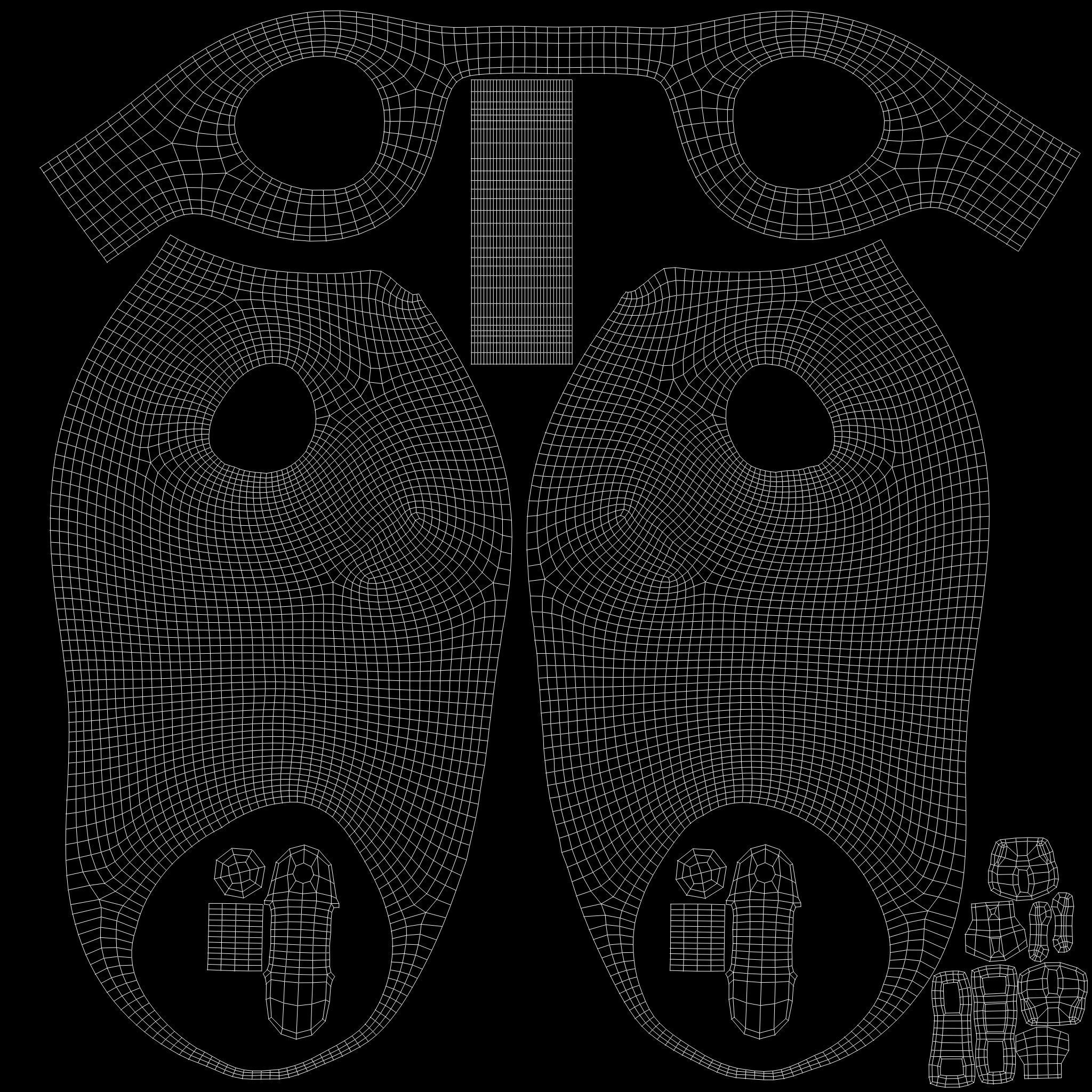 Black Leather Combat Rider Outfit Low-poly 3D model_13