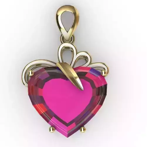Love Pendant  diamonds 3D print model