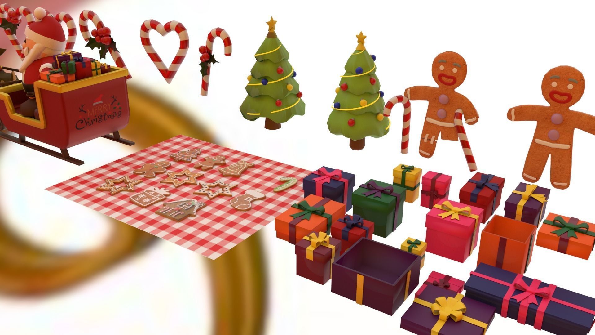 Christmas pack Low-poly 3D model_6