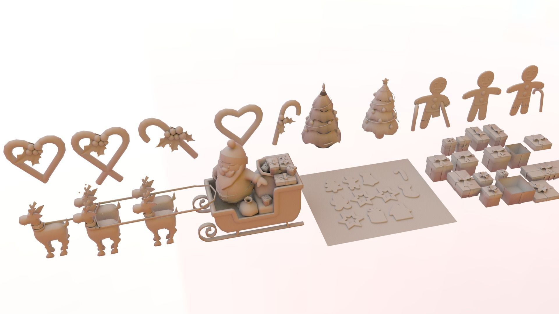 Christmas pack Low-poly 3D model_12