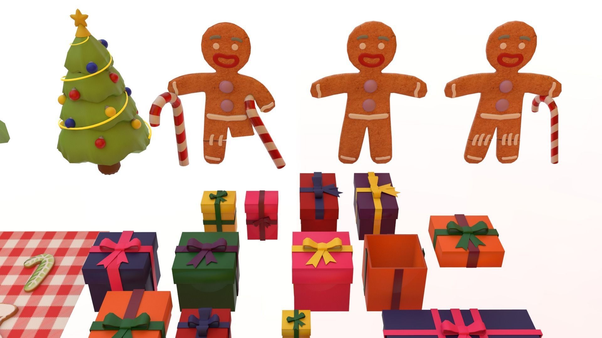 Christmas pack Low-poly 3D model_4