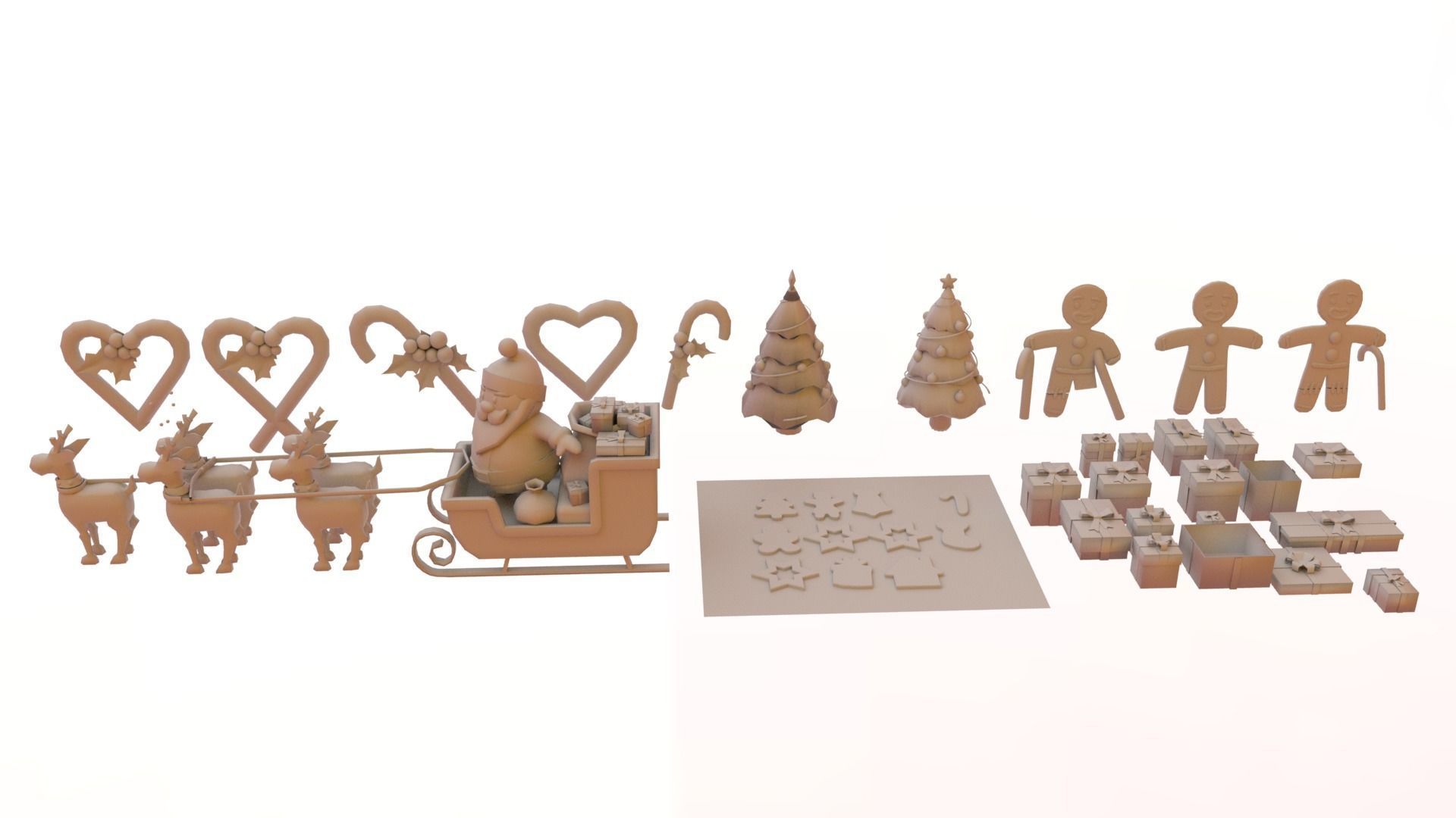 Christmas pack Low-poly 3D model_11
