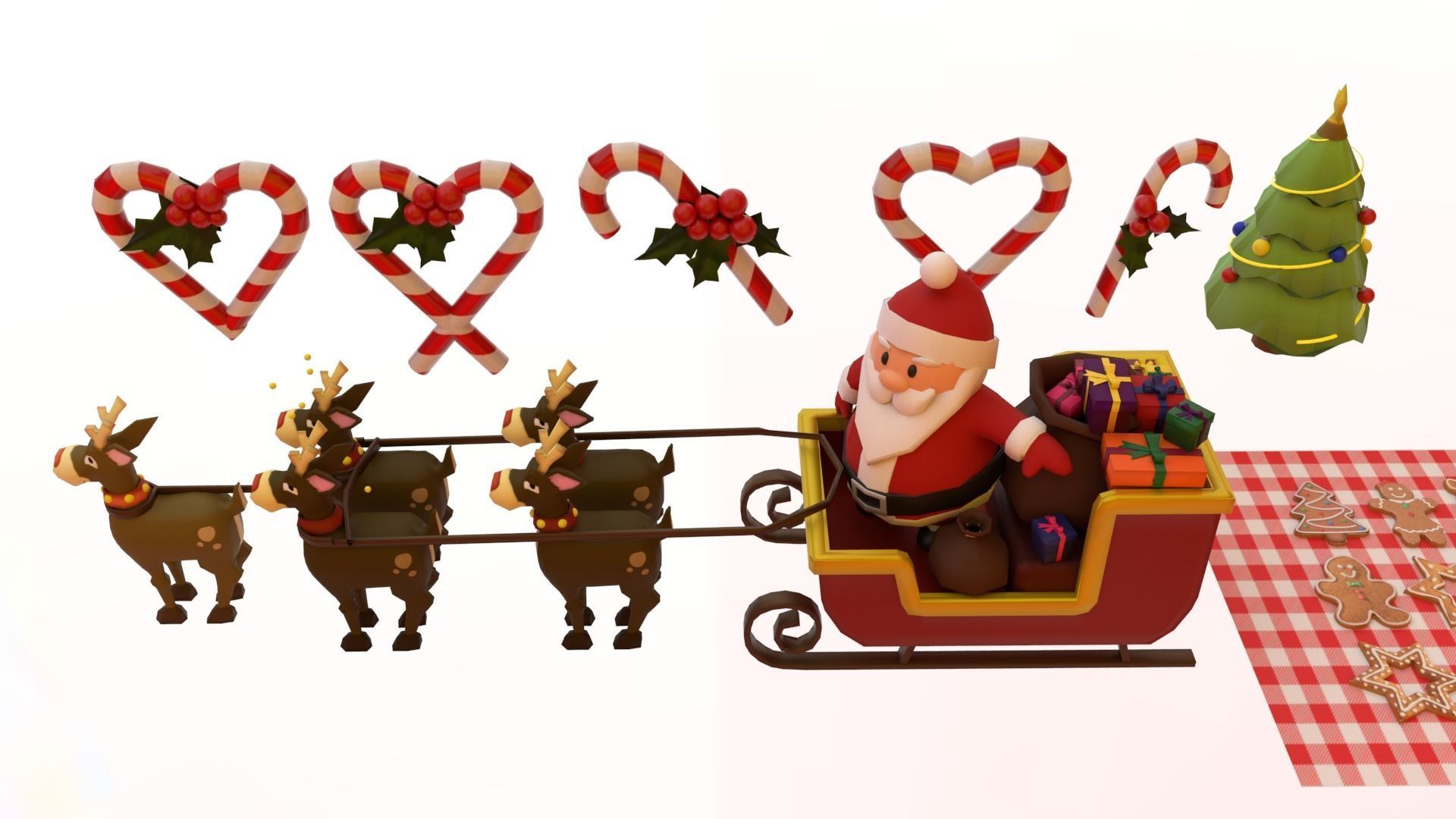 Christmas pack Low-poly 3D model_2