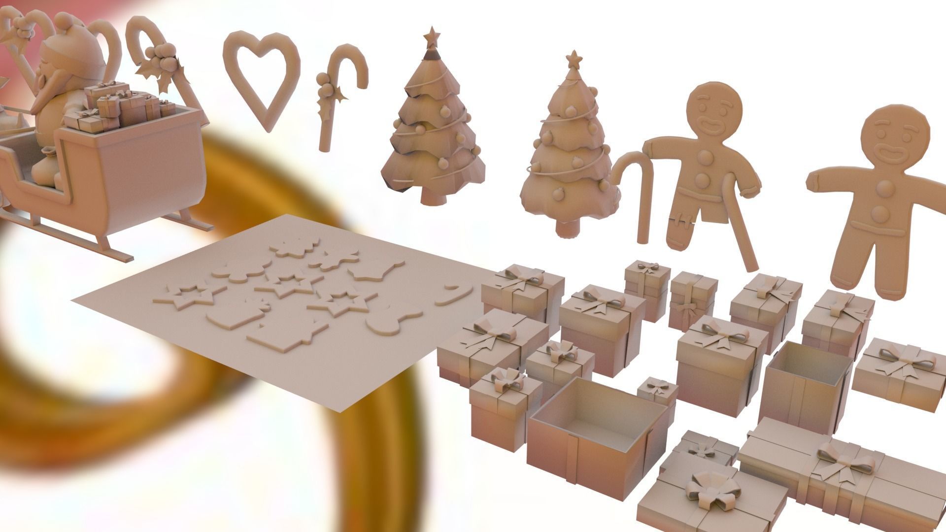 Christmas pack Low-poly 3D model_16