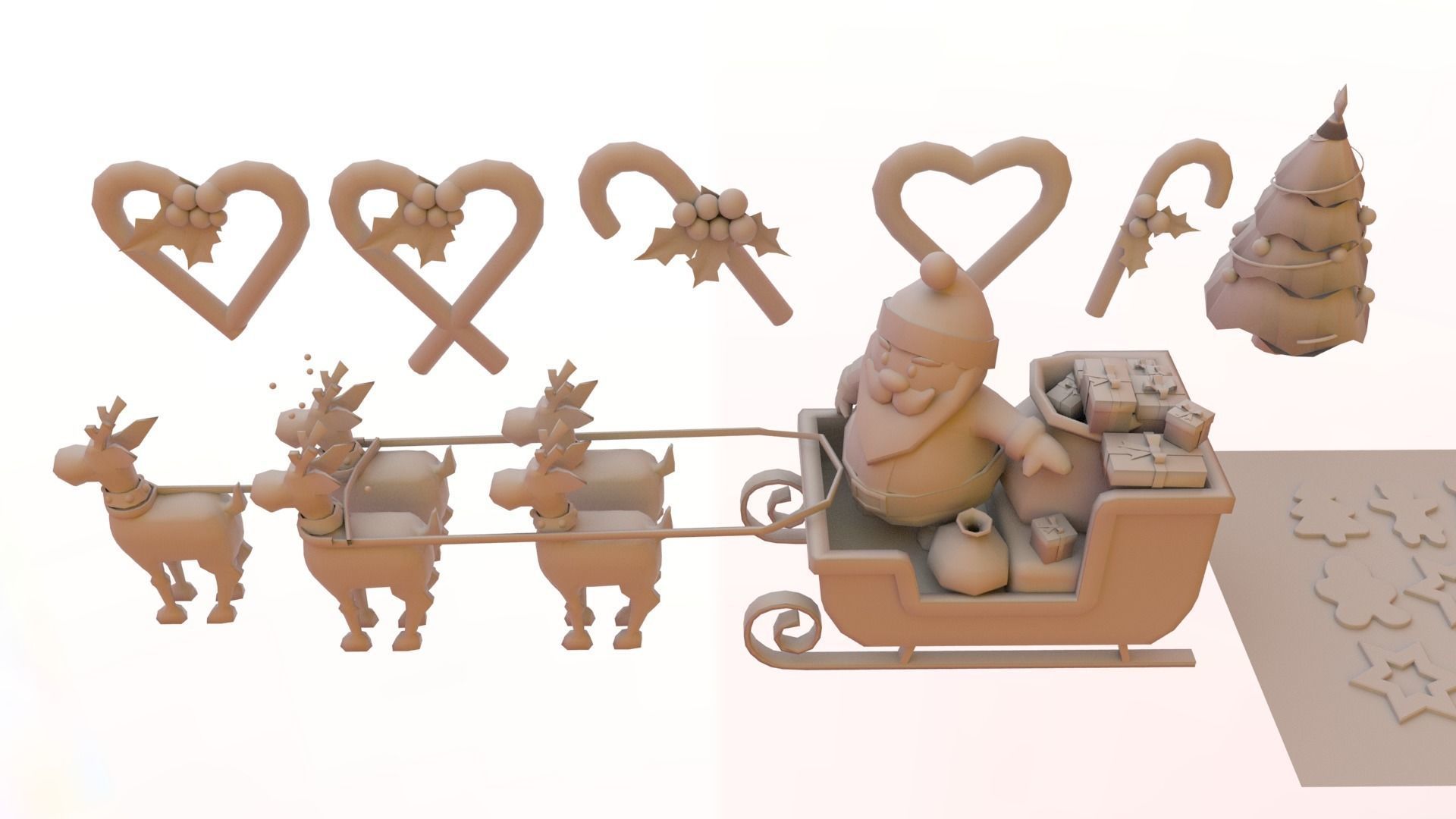 Christmas pack Low-poly 3D model_13