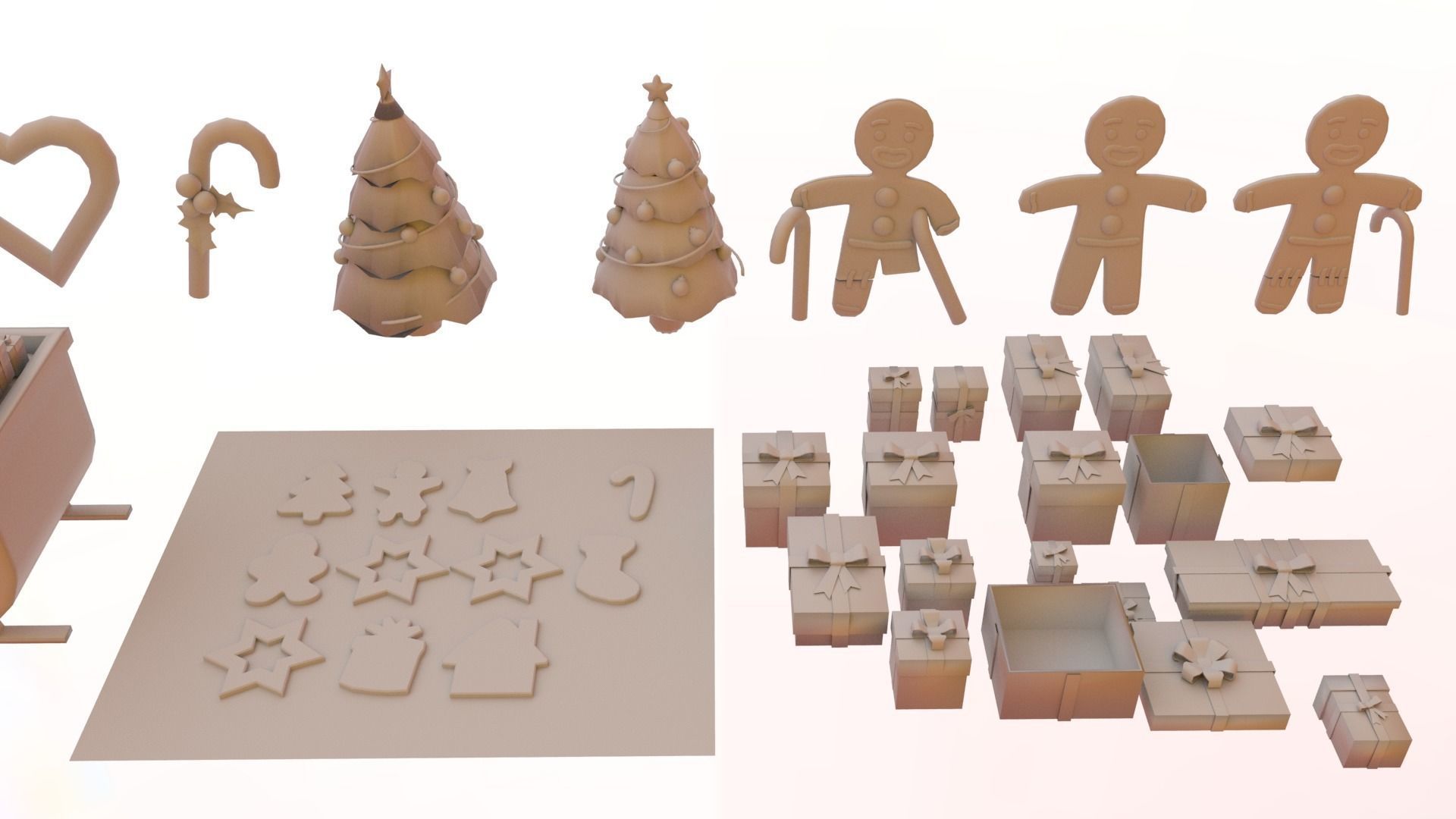 Christmas pack Low-poly 3D model_14