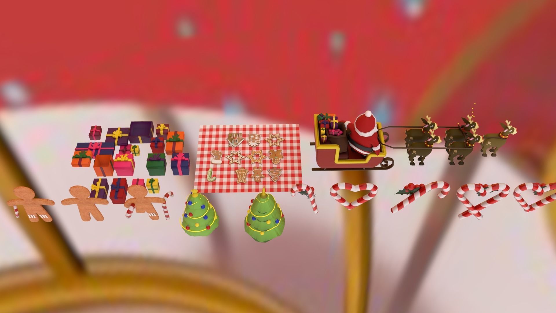 Christmas pack Low-poly 3D model_10