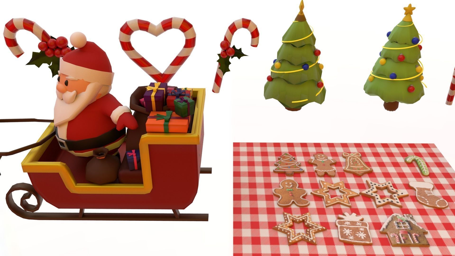 Christmas pack Low-poly 3D model_8