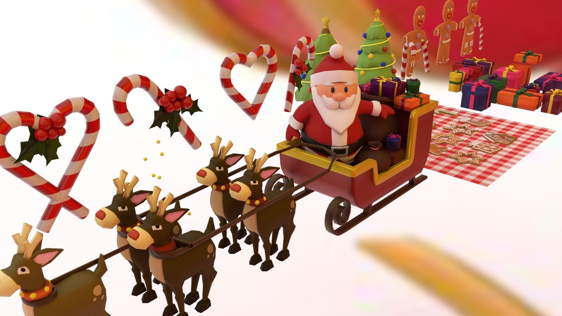 Christmas pack Low-poly 3D model_5