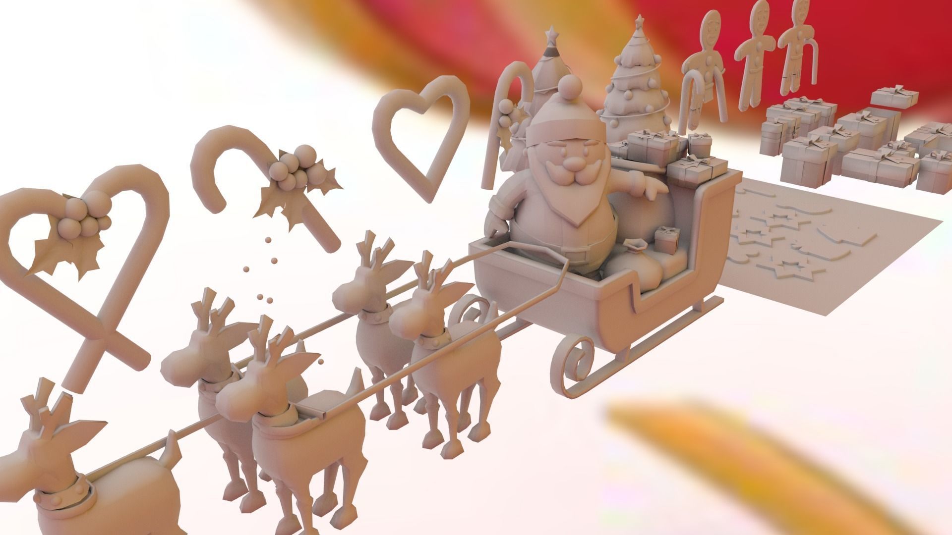 Christmas pack Low-poly 3D model_17