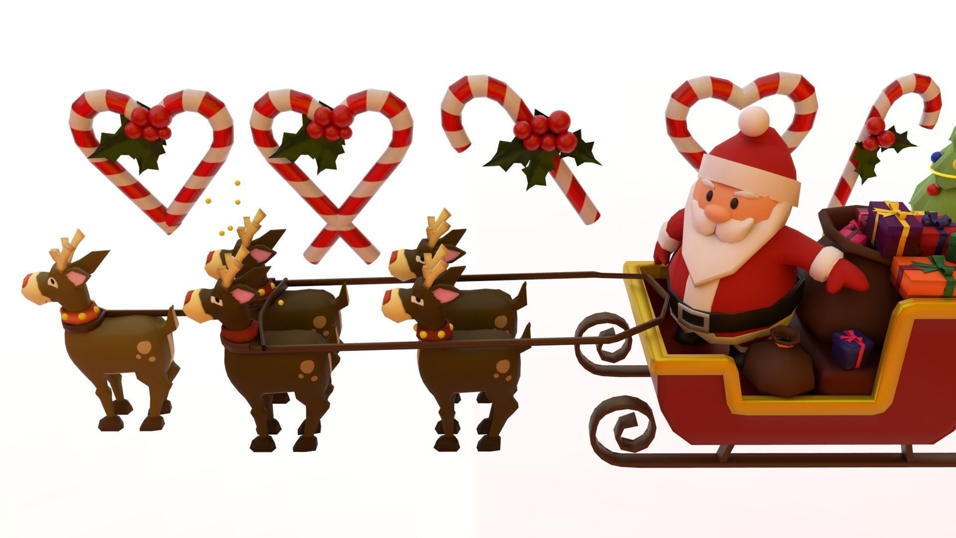 Christmas pack Low-poly 3D model_7