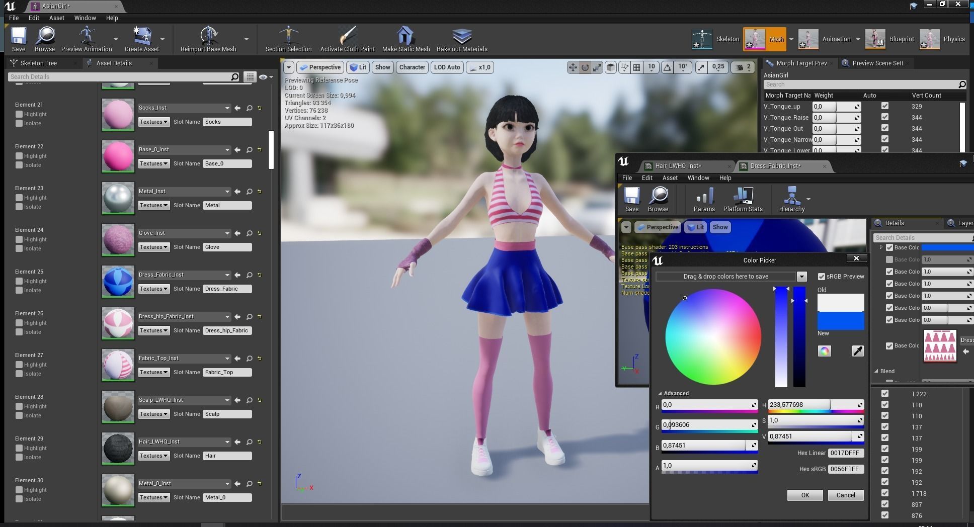 Naked girl Asian Woman RealTime japanese korean Female 3D Low-poly 3D model_21