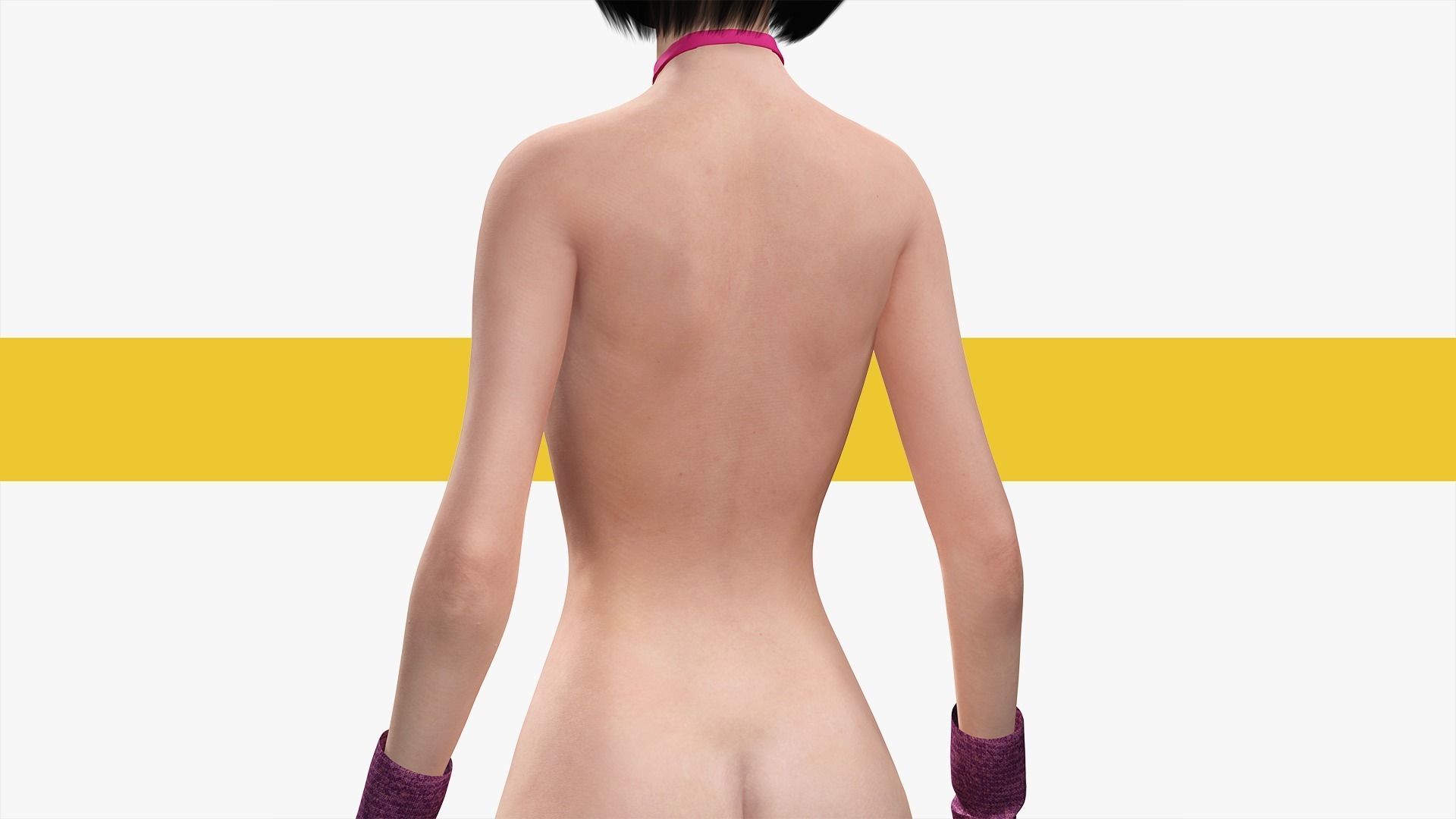 Naked girl Asian Woman RealTime japanese korean Female 3D Low-poly 3D model_7