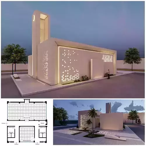 Mosque islamic design 3D model