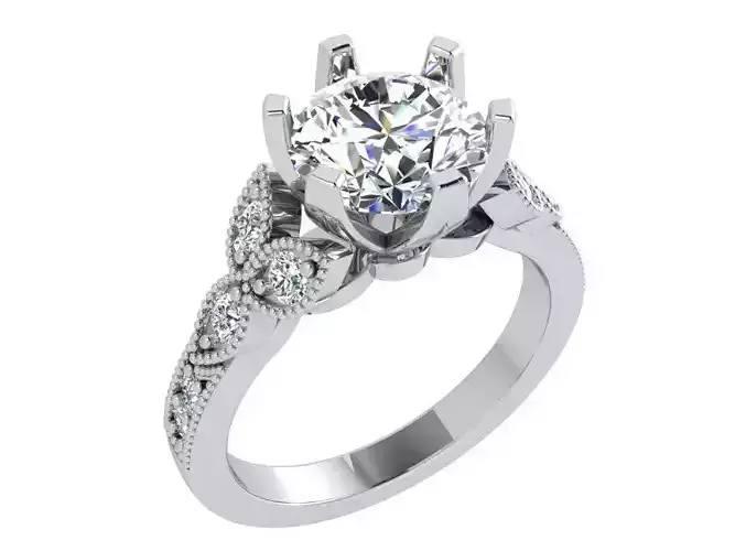 Bright chain style diamond ring 3488 3D print model