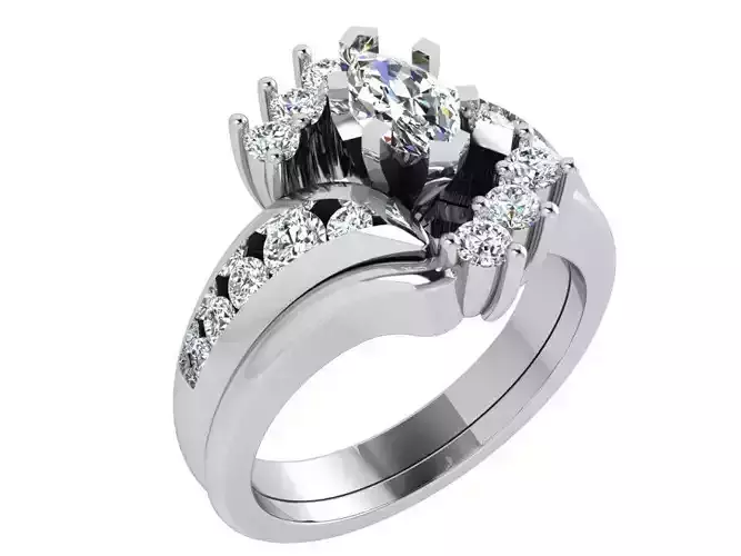 Diamond textured ring 3493 3D print model 