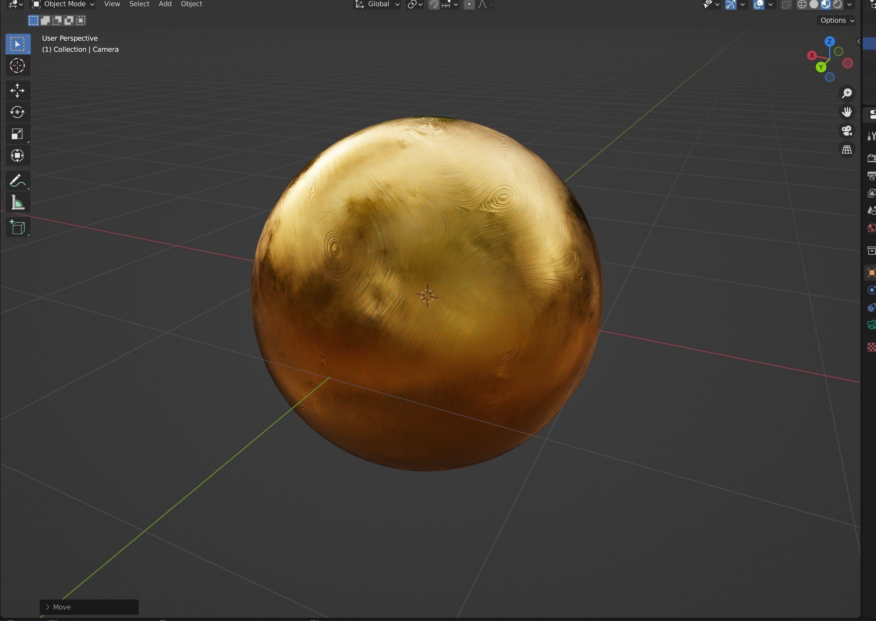 Brushed Gold Procedural Material - Blender 3D model_1