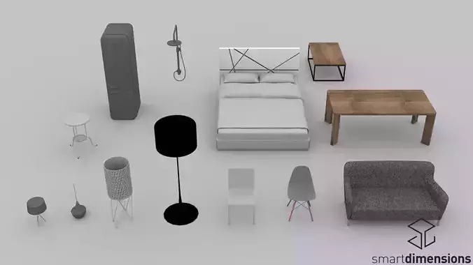 Low poly furniture pack No1