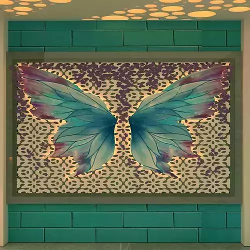 Wall Butterfly Design And Selfie Zoon With Restaurant 