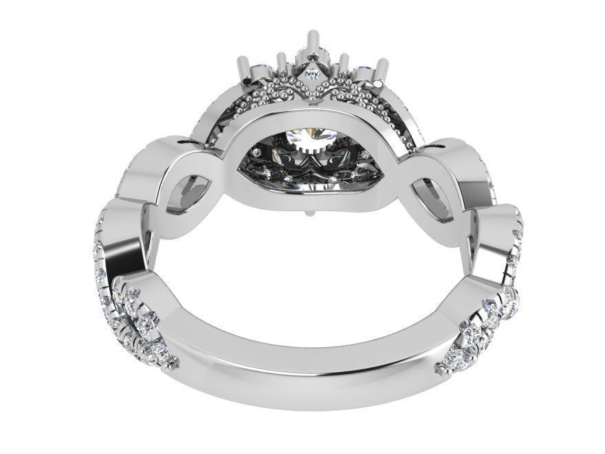 Infinity diamond ring 3497 3D print model 3D print model_3