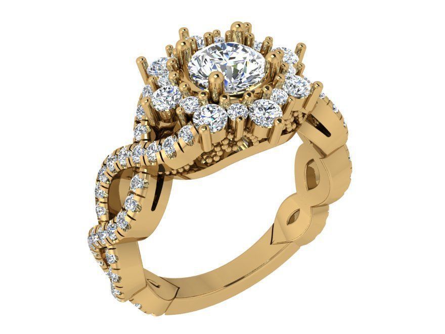 Infinity diamond ring 3497 3D print model 3D print model_1