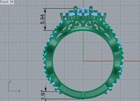 Infinity diamond ring 3497 3D print model 3D print model_5
