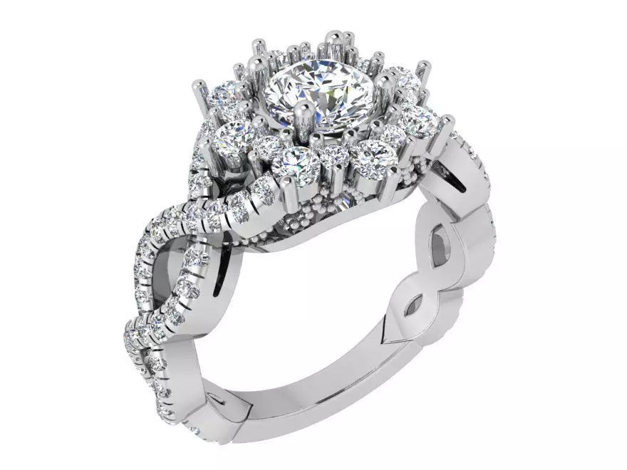 Infinity diamond ring 3497 3D print model 3D print model_0