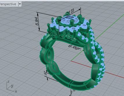 Infinity diamond ring 3497 3D print model 3D print model_7