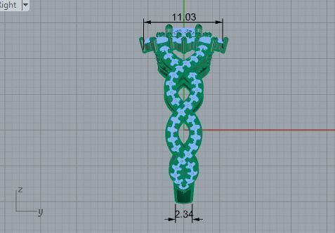 Infinity diamond ring 3497 3D print model 3D print model_6