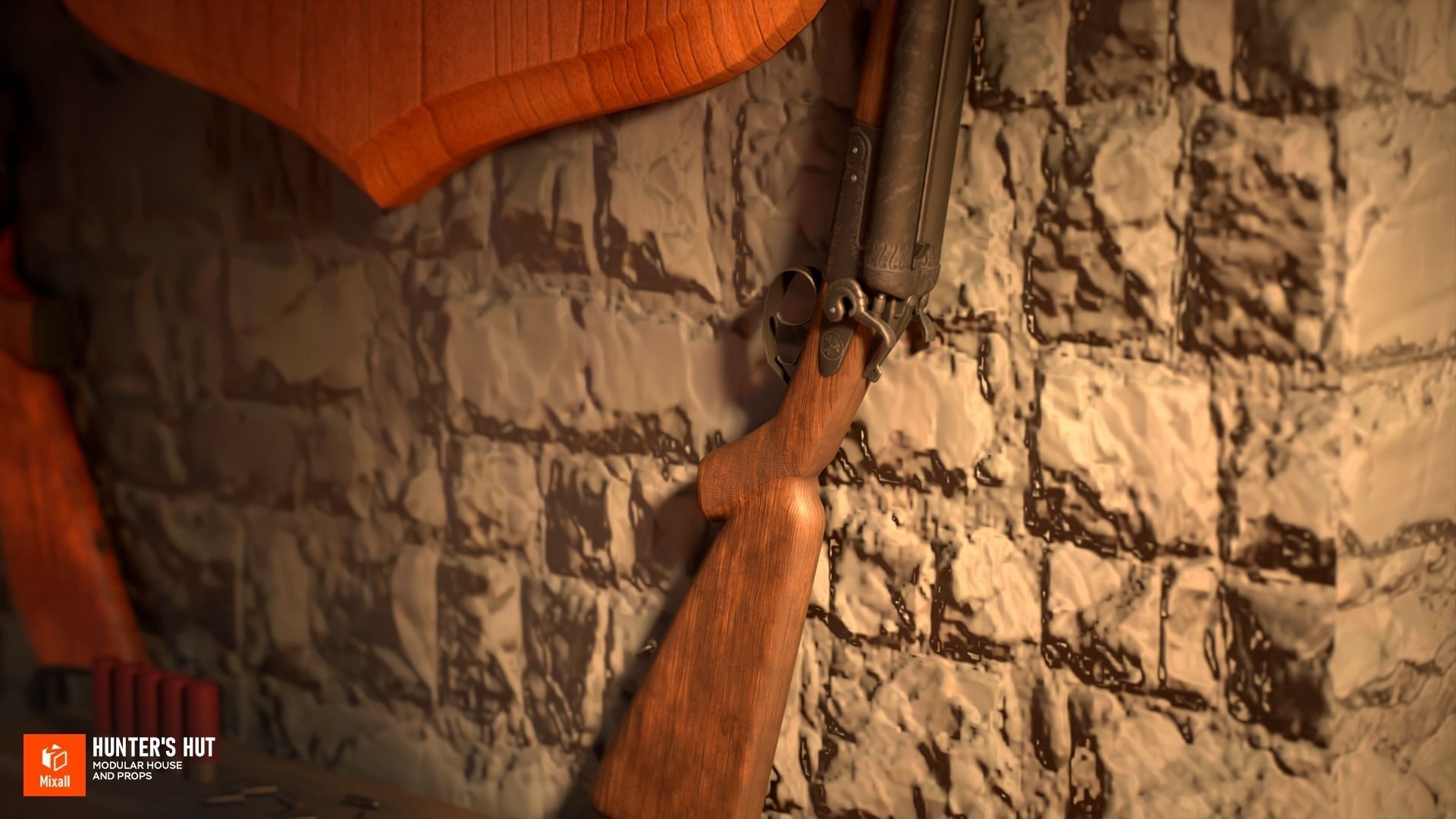 Hunters hut - modular house and props 3D model_5