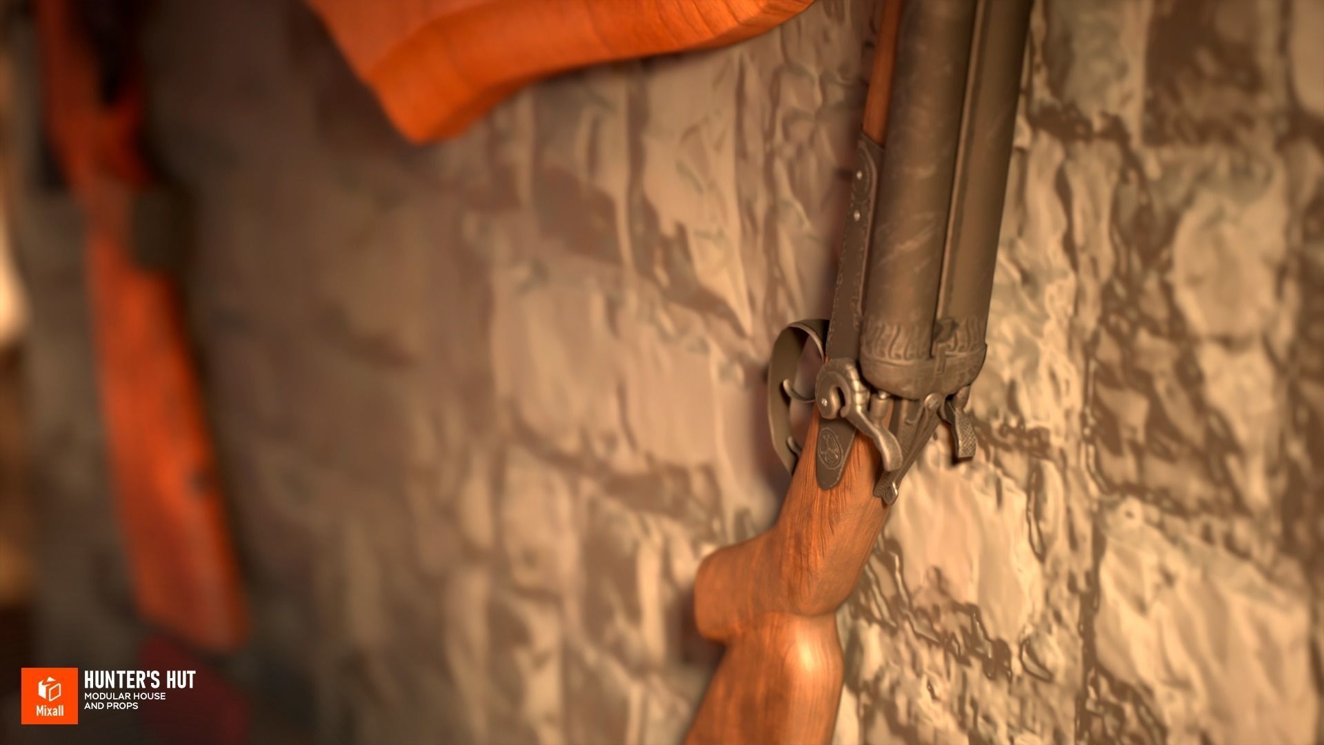 Hunters hut - modular house and props 3D model_4