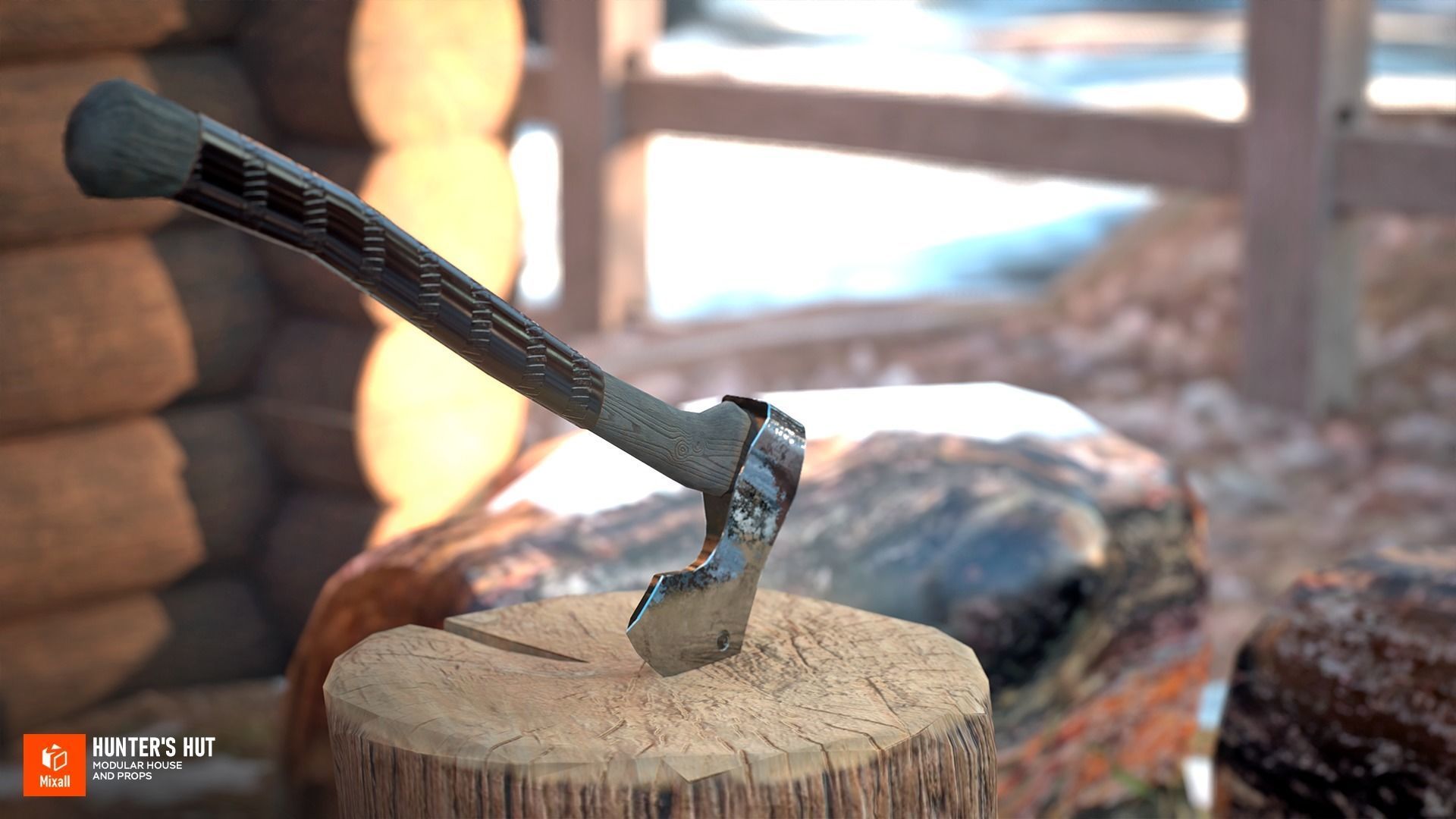 Hunters hut - modular house and props 3D model_12